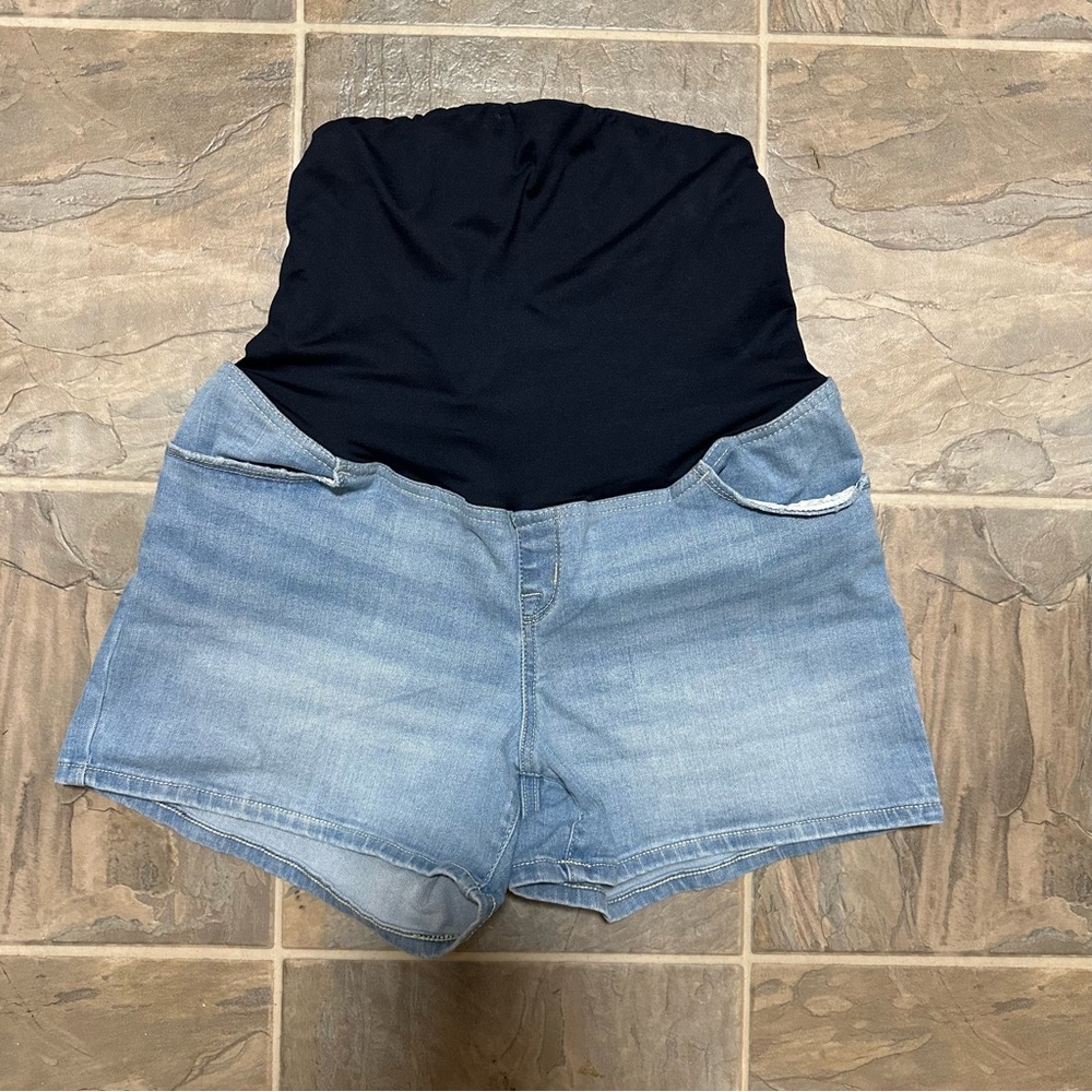 Isabel Maternity by Ingrid & Isabel Blue High Waist Shorts